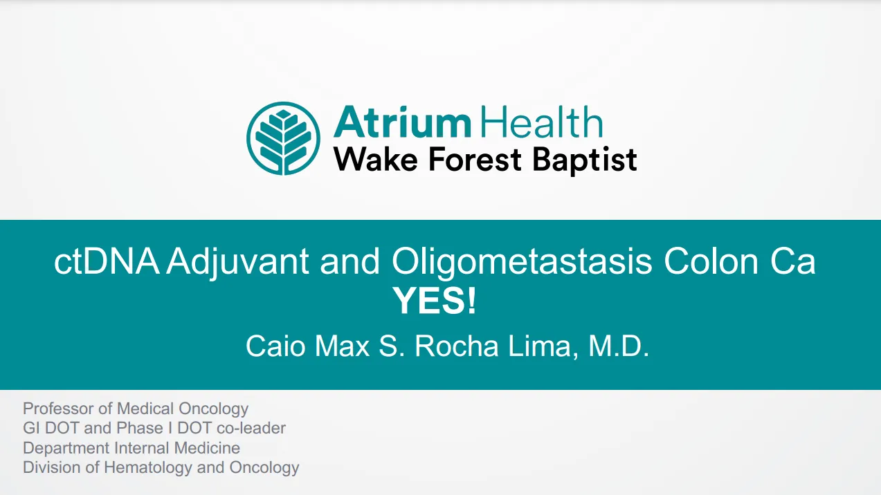 Maximilian Rocha Courses | 2024 MLS New Orleans | Masters Debate on: ctDNA in Stage II ...