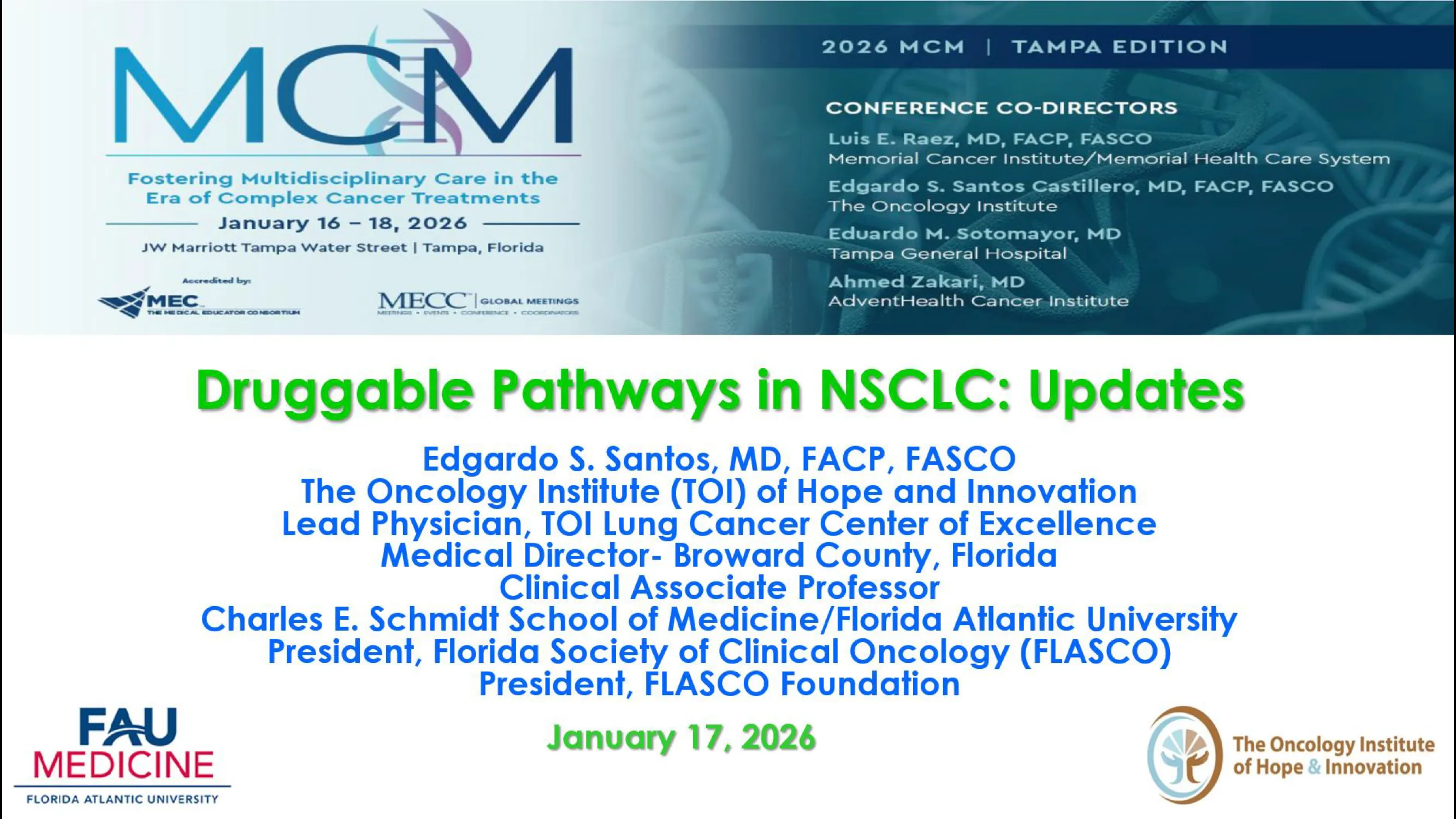Courses | 2026 MCM | Druggable Pathways in Non-Small Cell Lung Cancer ...